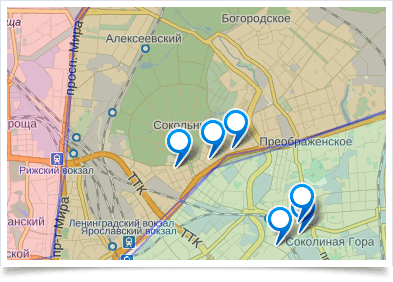 Гео-позиционирование заказов на карте города Автоматическое распределение заказов